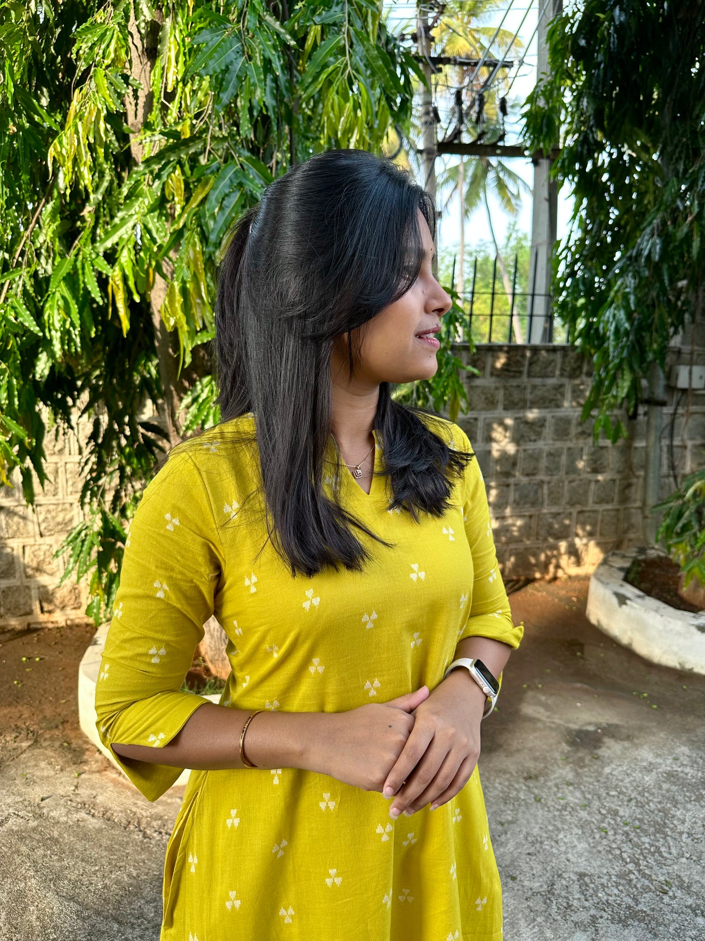 Lime yellow handloom Aline cords